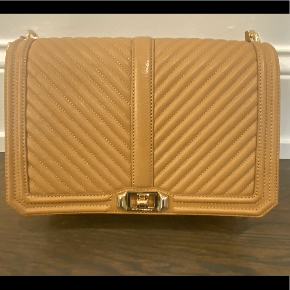 Rebecca Minkoff Jumbo Chevron love bag in Tan